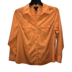 Lane Bryant Women's Orange Button-Up Top